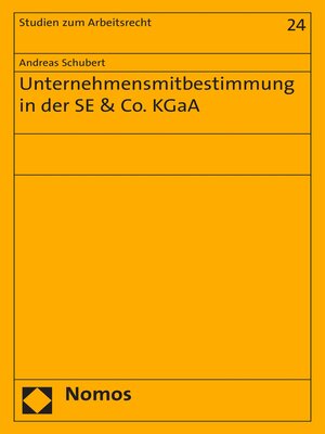cover image of Unternehmensmitbestimmung in der SE & Co. KGaA